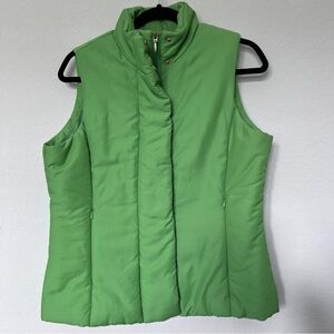 Liz & Co Puffer Vest Green Size Medium